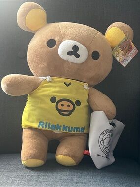 Rilakkuma Soft Plush Bear in Brown and Yellow - Cute Character Plush